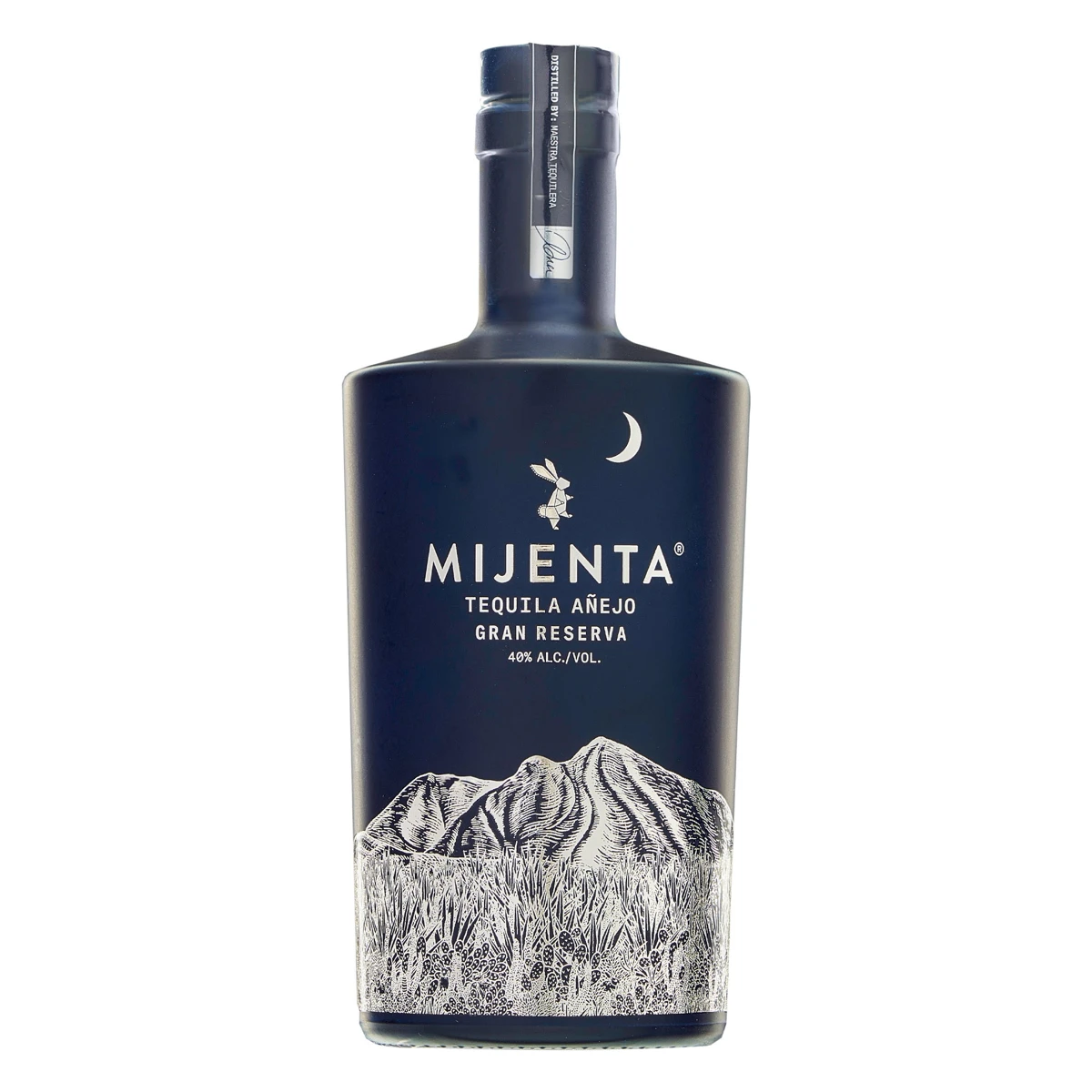 Bottle of Mijenta Tequila Añejo