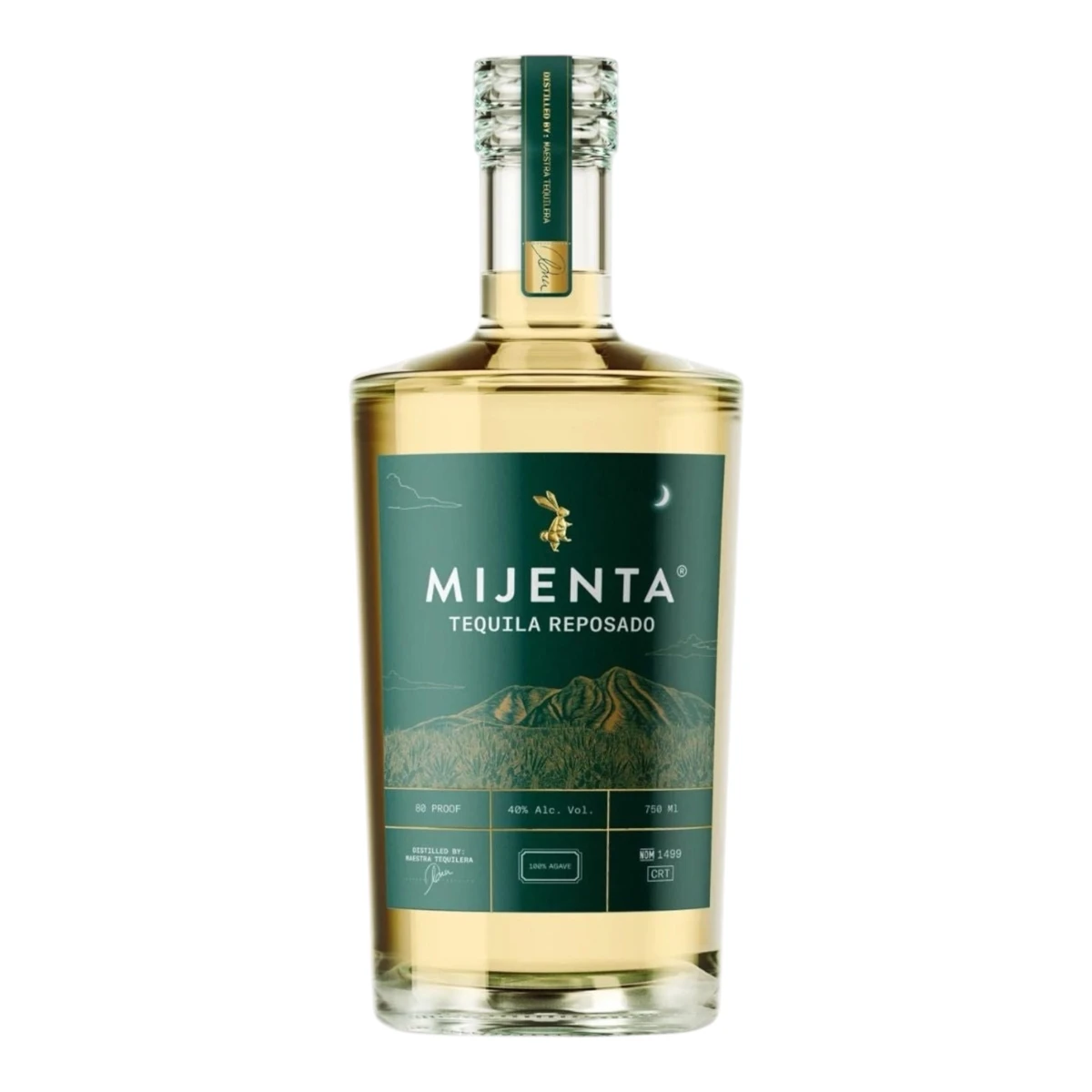 Bottle of Mijenta Tequila Reposado